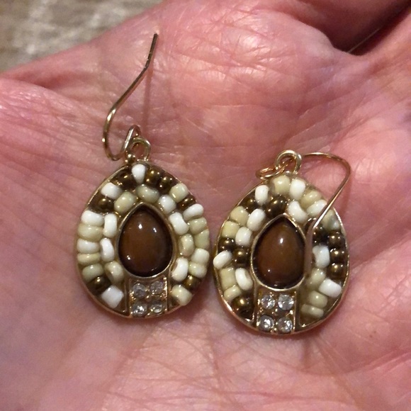 Beautiful beaded earrings and crystal